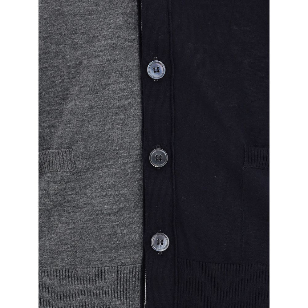 Multicolor Fleece Wool Cardigan