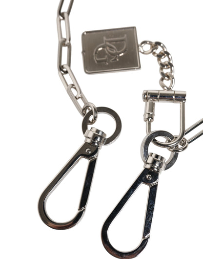 Silver Tone Metal Chain DG Charm Belt Keychain