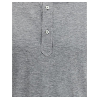 Gray Cotton Polo Shirt