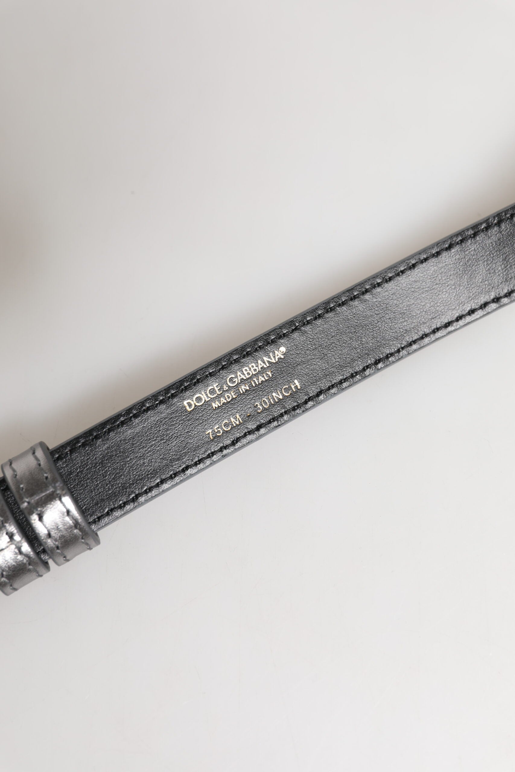 Silver Logo Engraved Metal Waist Buckle Belt