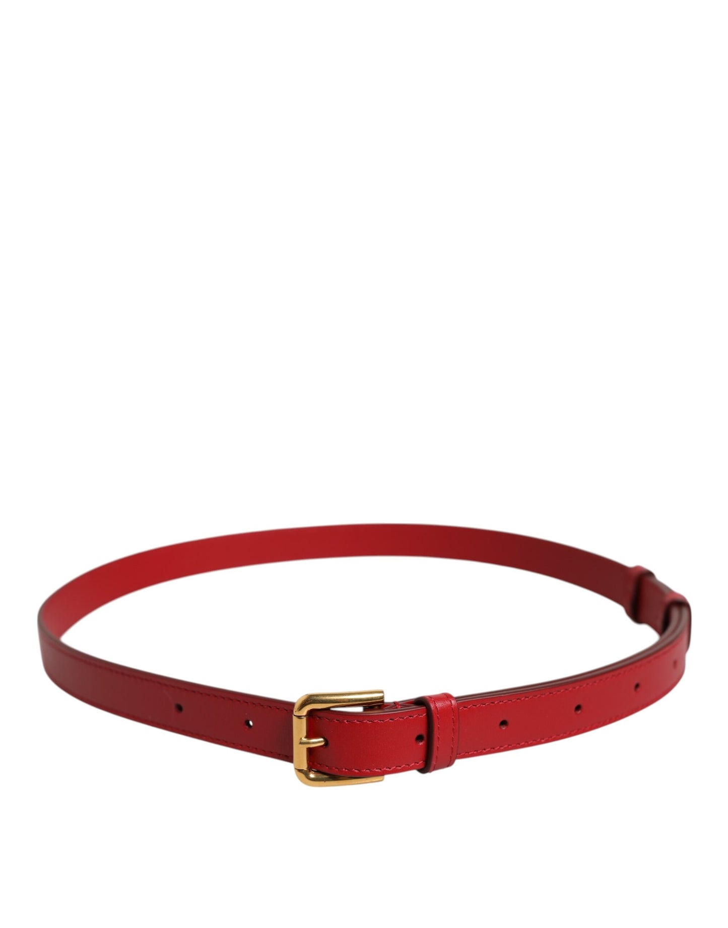 Red Logo Engraved Metal Waist Buckle Belt