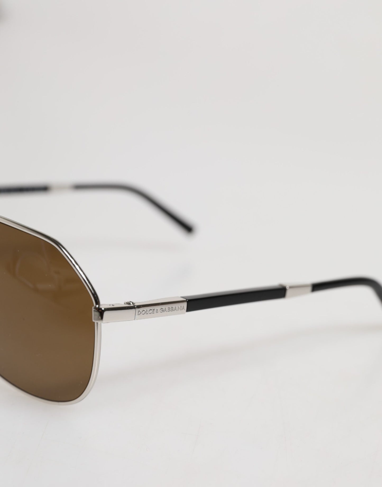 DG2073 Silver Steel Classic Pilot Brown Lens Sunglasses