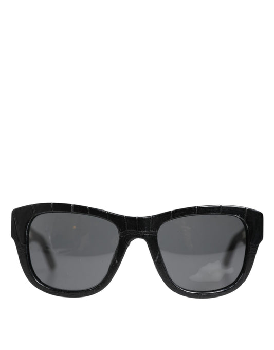 Black Leather Frame DG4177 Tinted Lens Sunglasses