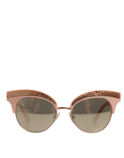 Pink Gold Mirrored Cat Eye DG6109 Sequined Sunglasses