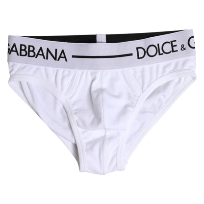 White Cotton Stretch Regular Brief Underwear