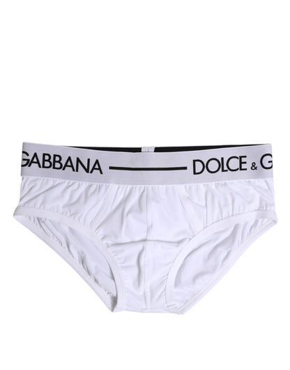 White Cotton Stretch Regular Brief Underwear
