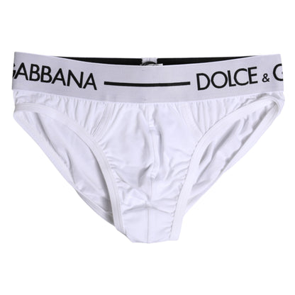 White Cotton Stretch Regular Brief Underwear