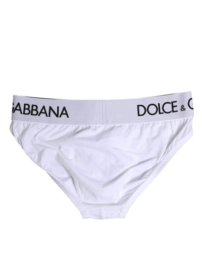 White Cotton Stretch Regular Brief Underwear