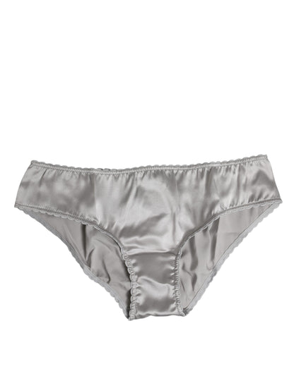 Gray Silk Stretch Bottom Low Waist Panty Underwear