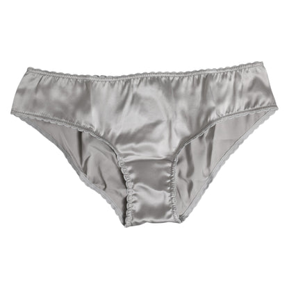 Gray Silk Stretch Bottom Low Waist Panty Underwear