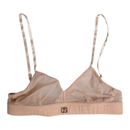 Powder Pink Nylon DG Logo Non Wire Bra Underwear