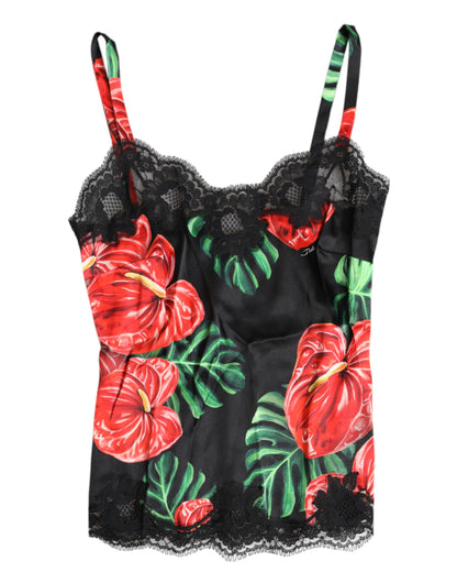 Multicolor Floral Silk Tank Lingerie Underwear