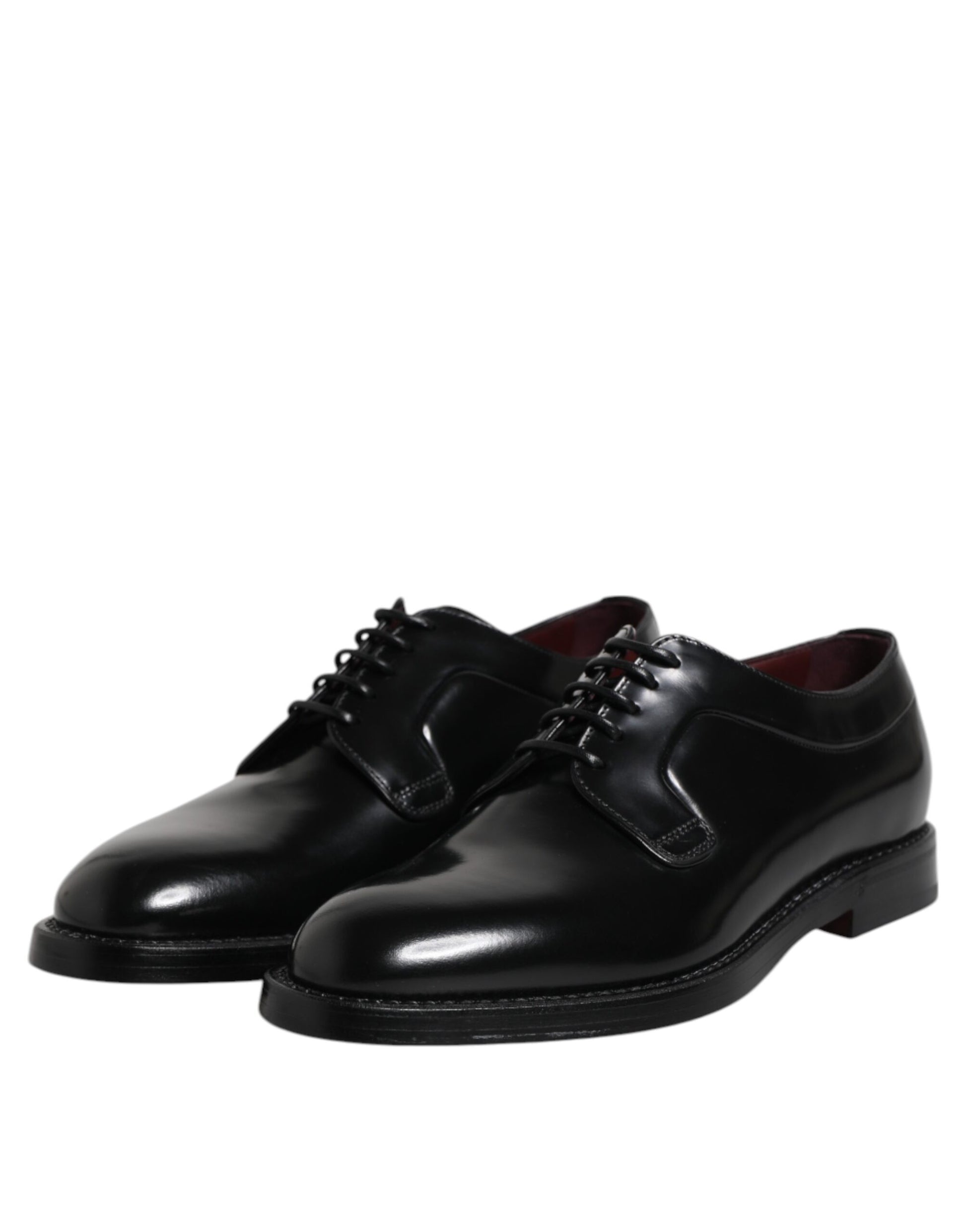 Black Calf Leather Lace Up Dress Derby Shoes