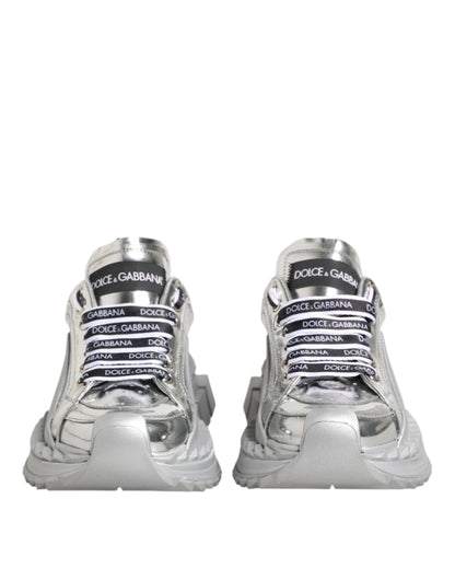 Silver Leather Super Queen Sneakers Shoes
