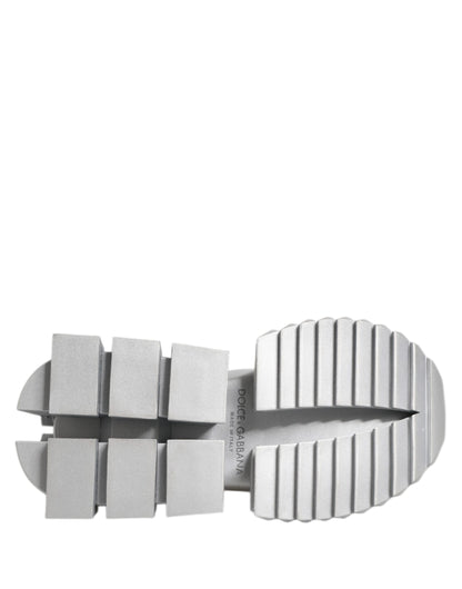 Silver Leather Super Queen Sneakers Shoes