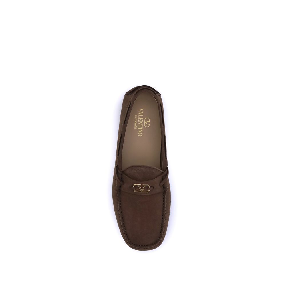 Brown Rubber Slip-On Loafers