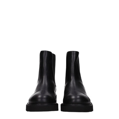 Black Leather Ankle Boots