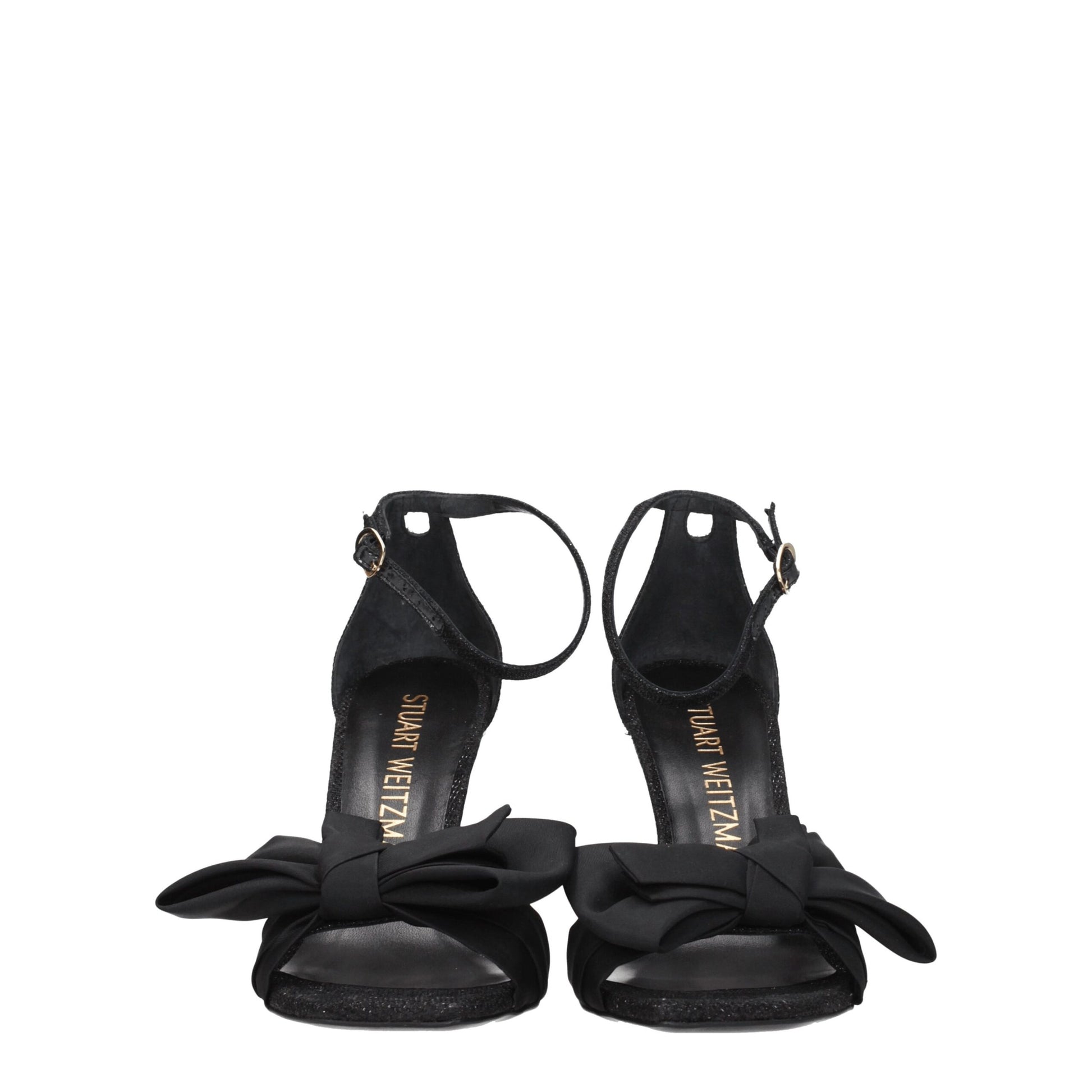 Black Satin Stiletto Heels Sandals