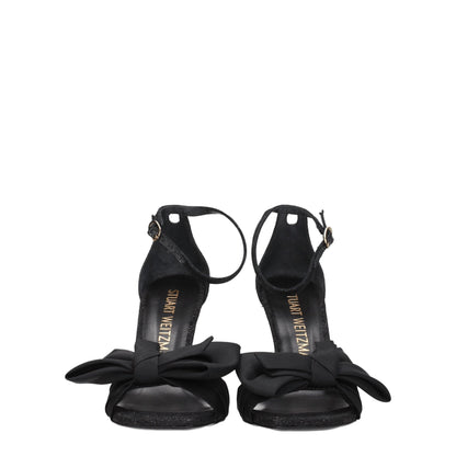 Black Satin Stiletto Heels Sandals