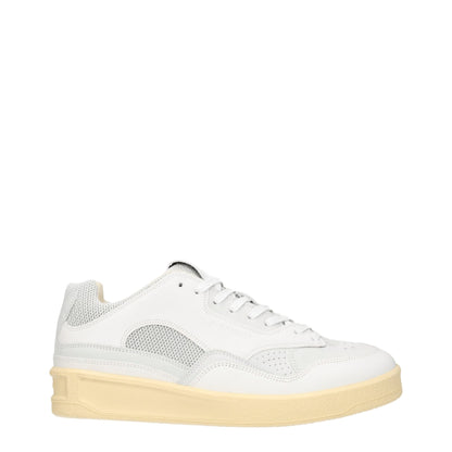 White Leather Low Top Sneakers