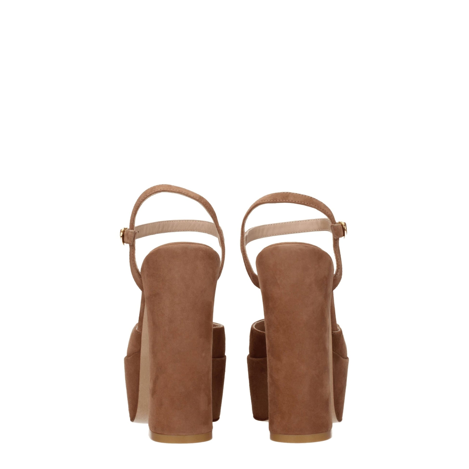 Beige Leather Platforms