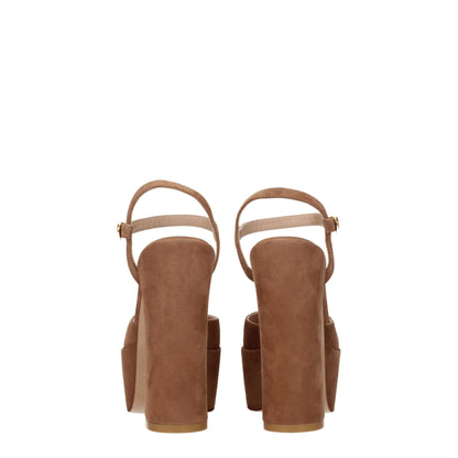 Beige Leather Platforms