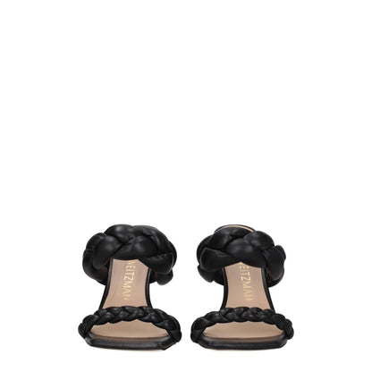 Black Leather Stiletto Heels Sandals