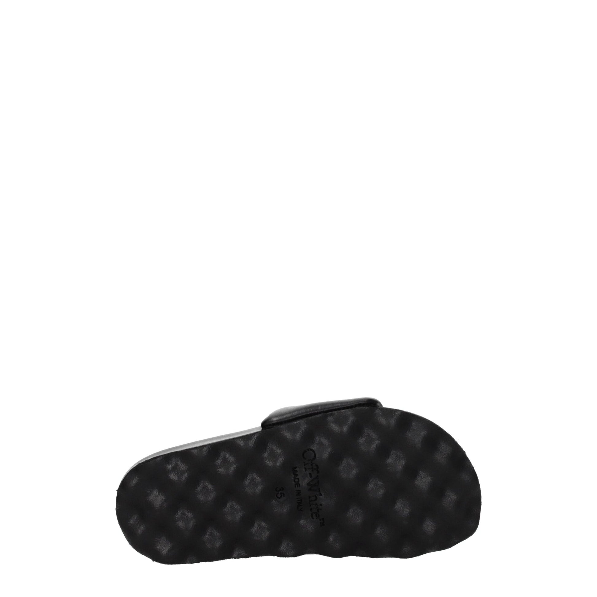 Black Leather Slippers Sandals