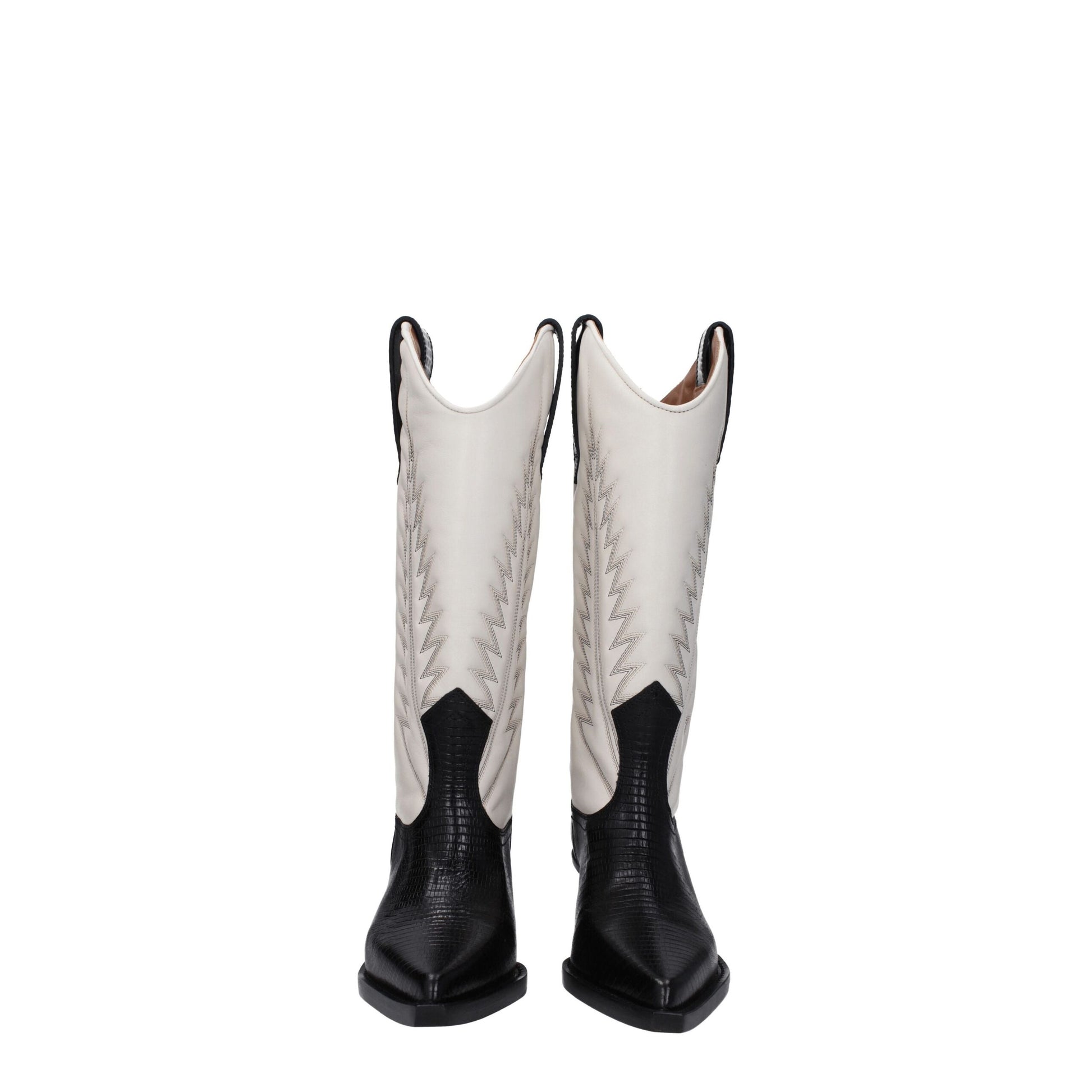 Beige Leather Boots