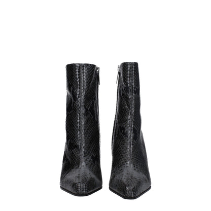 Gray Leather Ankle Boots