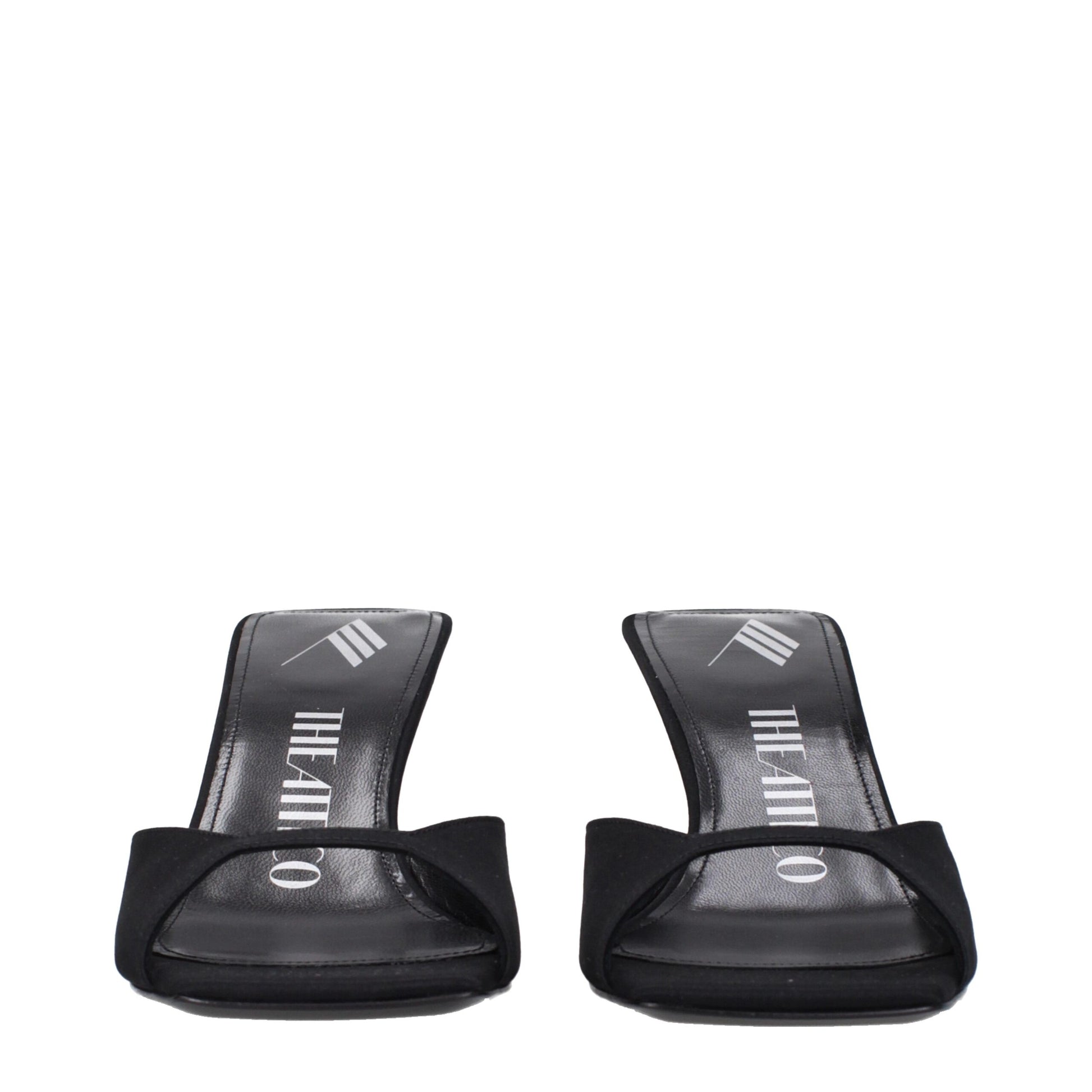 Black Satin Stiletto Heel Sandals