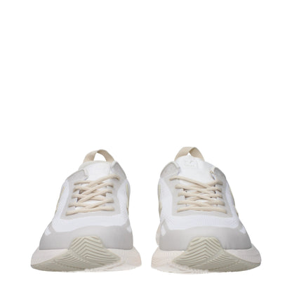 White Fabric Athletic Sneakers