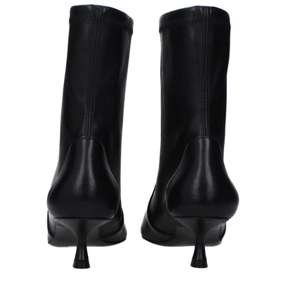 Black Leather Ankle Boots