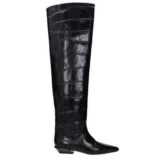 Black Leather Over The Knee
