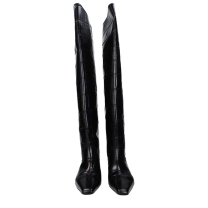 Black Leather Over The Knee