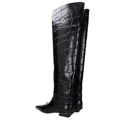 Black Leather Over The Knee