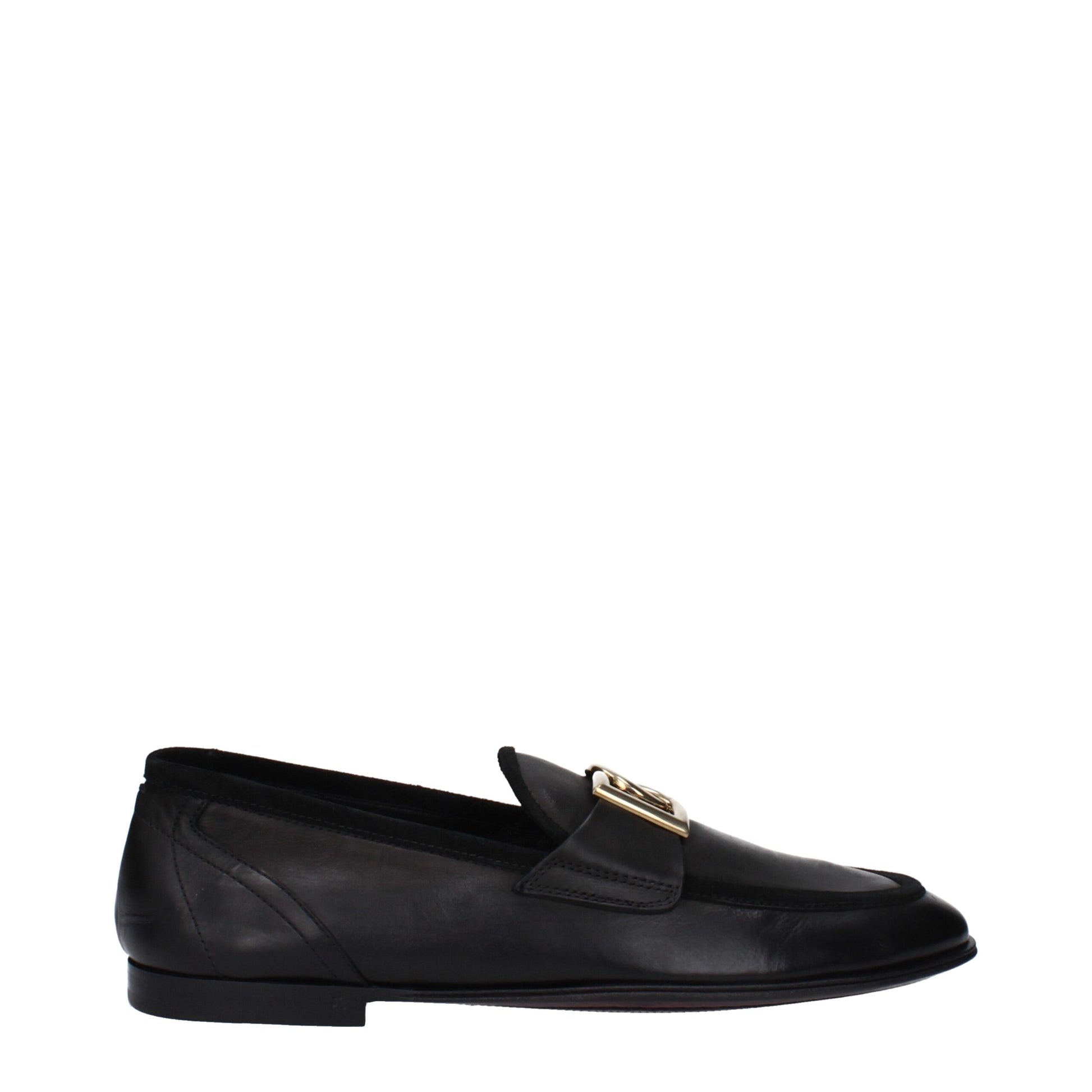 Black Leather Slip-On Loafers