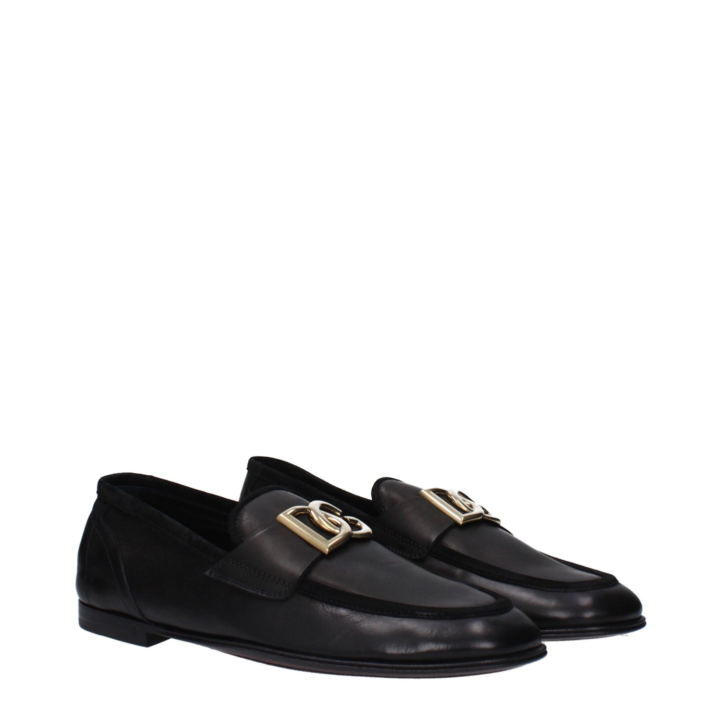 Black Leather Slip-On Loafers