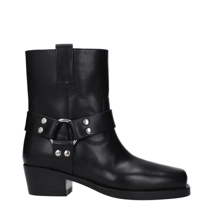 Black Leather Ankle Boots