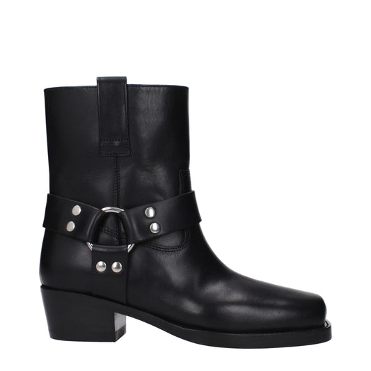 Black Leather Ankle Boots