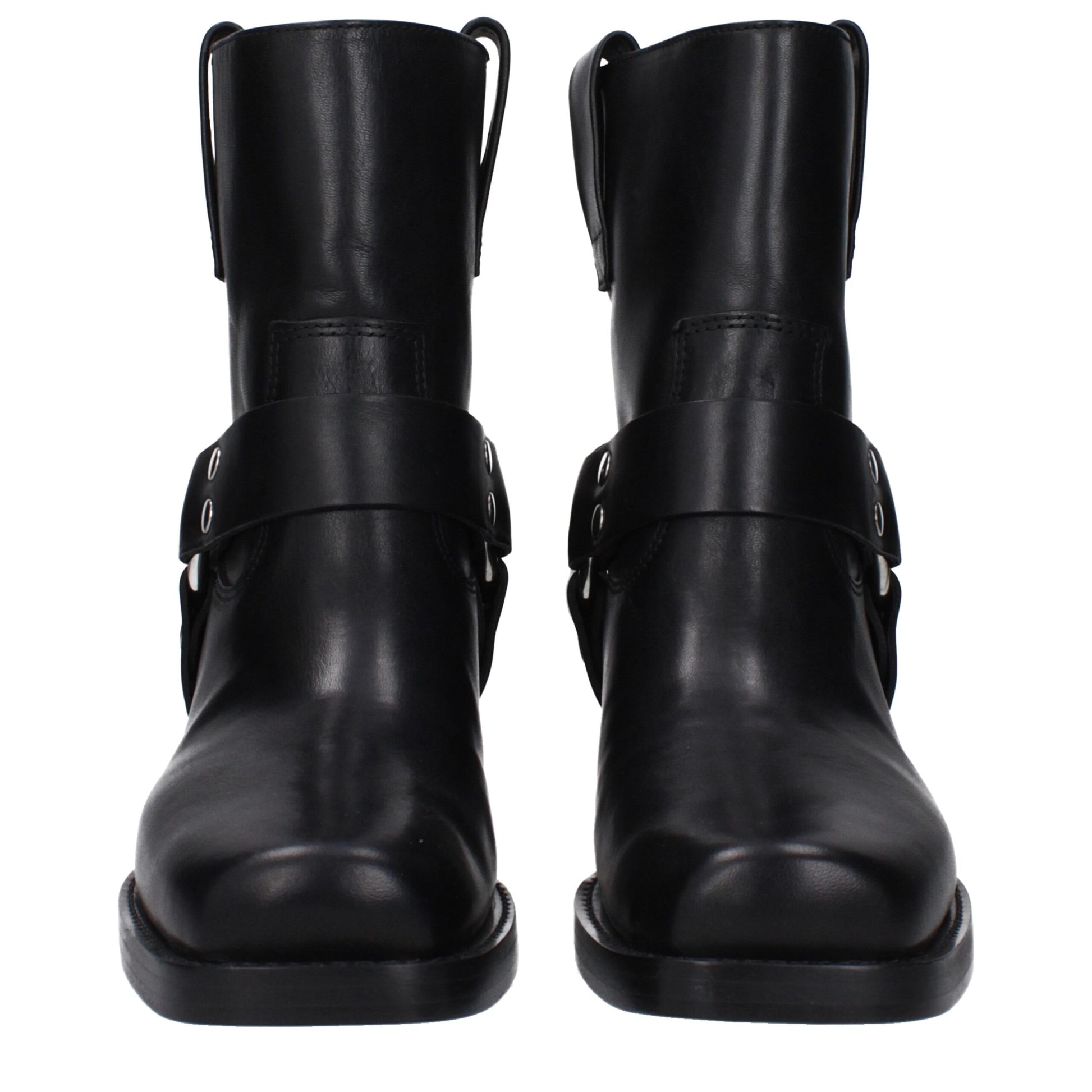 Black Leather Ankle Boots