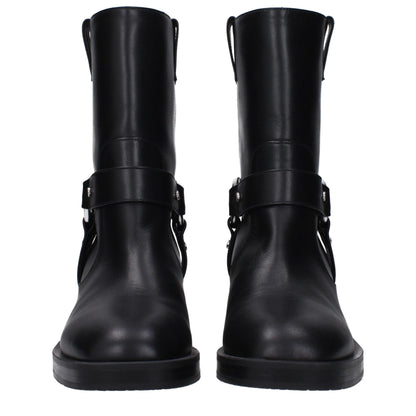 Black Leather Ankle Boots
