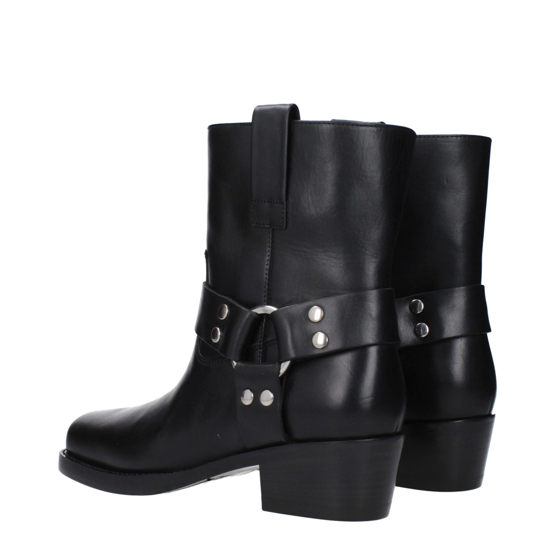 Black Leather Ankle Boots