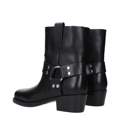 Black Leather Ankle Boots