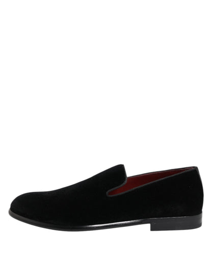 Black Velvet Loafers Formal Men Dress Shoes