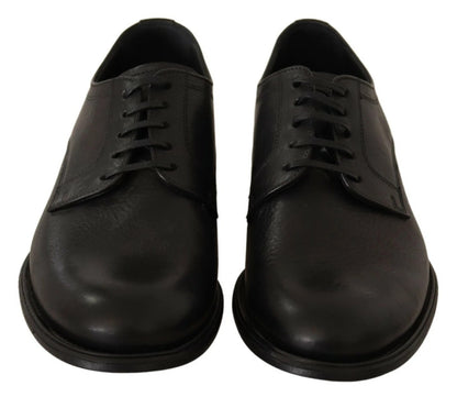 Black Lace Up Leather Men Formal Derby Shoes