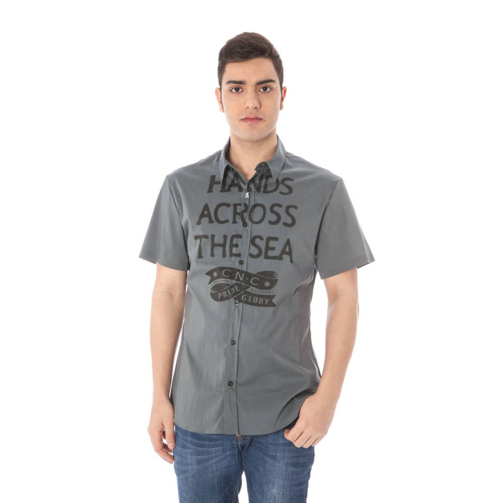 Grigio Cotone Mens Shirt