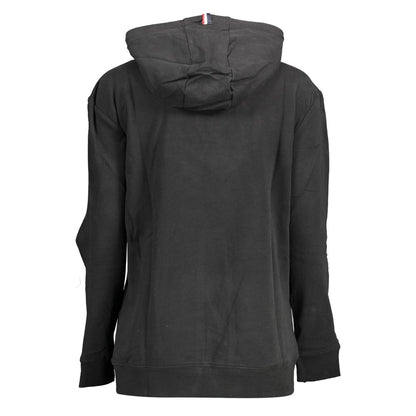 Black Cotton Women Sweater With Contrasting Details