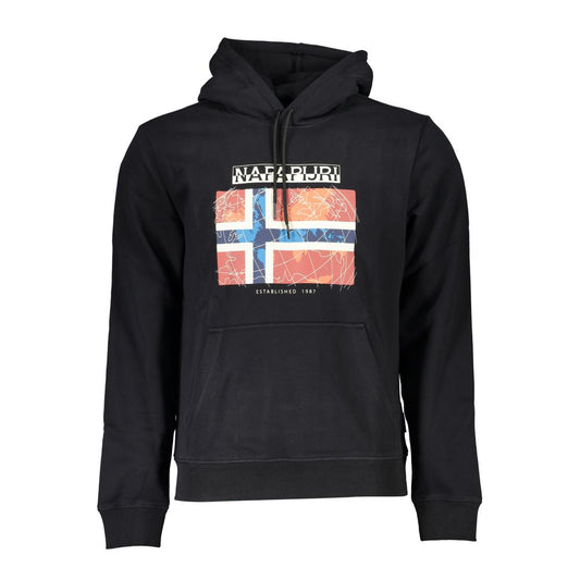 Black Cotton Men's Hooded Sweater