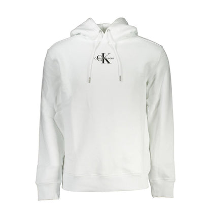 White Cotton Men's Sweater with Hood
